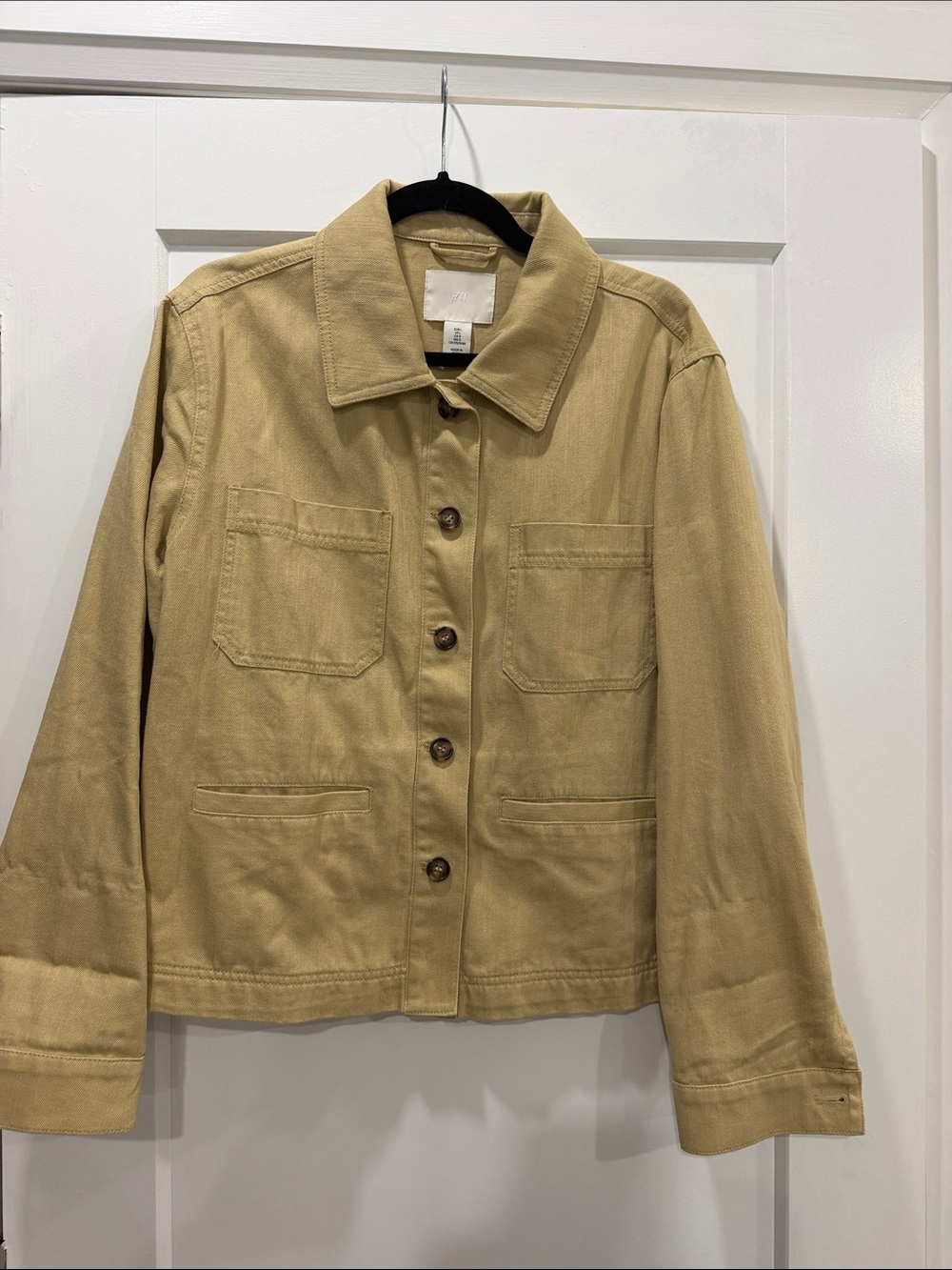 H&M Khaki Utility Button-Up Jacket size L